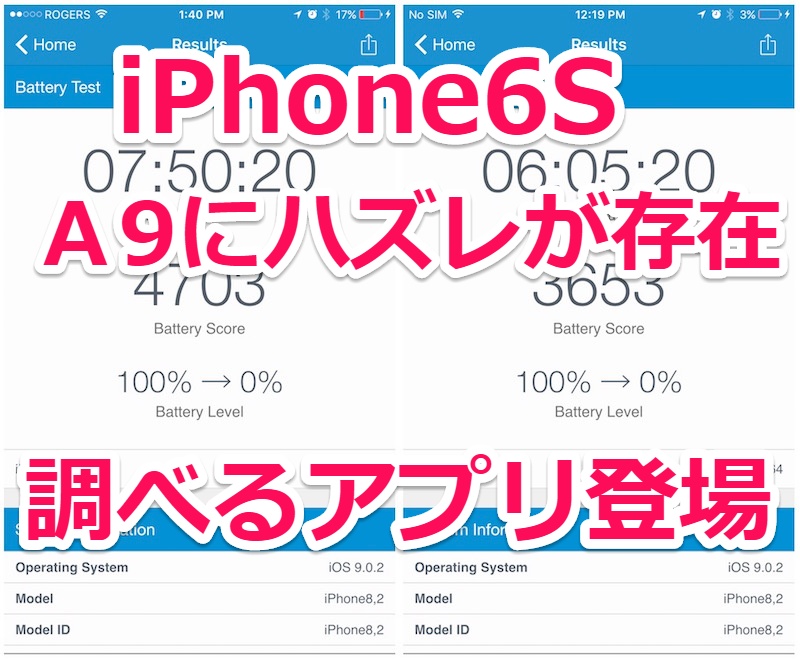 Iphone6sのa9チップに当たりハズレが Cpu製造元を調べる方法 アプリ Laboホンテン