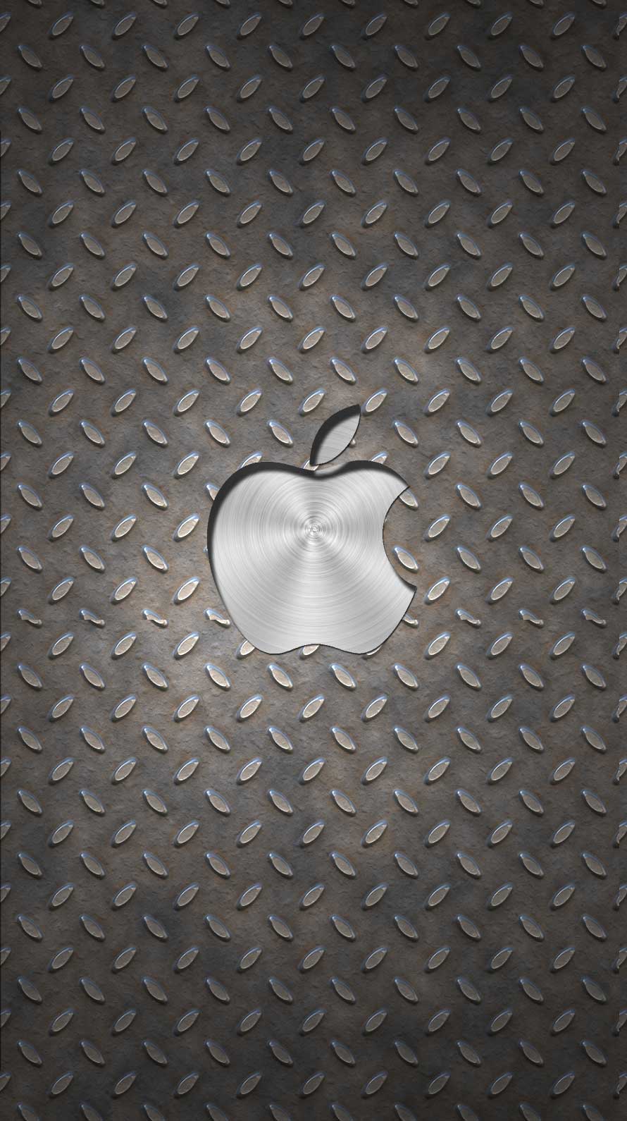 Iphone用 錆た金属とメタルで廃工場風のオリジナル壁紙 Appleマーク入り Laboホンテン