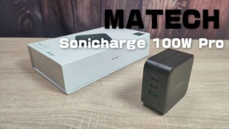 【実機レビュー】世界最小クラス100Wの3ポートUSB PD充電器「MATECH Sonicharge 100W Pro 」
