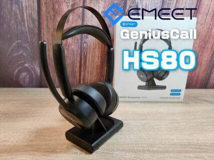 【実機レビュー】充電スタンド付きワイヤレスヘッドセット「EMEET HS80」