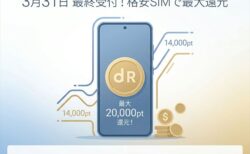 3月31日締切！格安SIM「最大還元」の最終受付。2万ポイント超えを逃さないためのタイムリミット